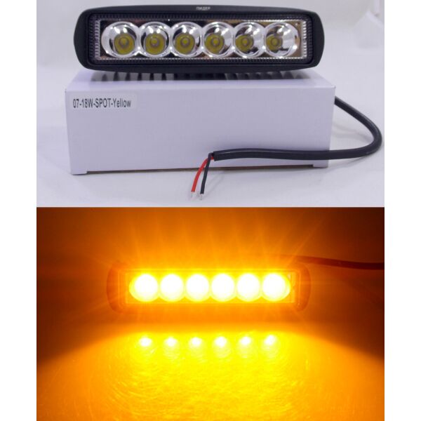 

Светодиодная LED противотуманная фара ЛИДЕР 1 шт 10-30V 07-18W желтый дальний 160x46x63