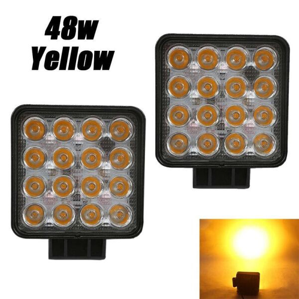 

Светодиодная LED противотуманная фара ЛИДЕР 1 шт 10-30V 29 48W желтый дальний 110х137х56