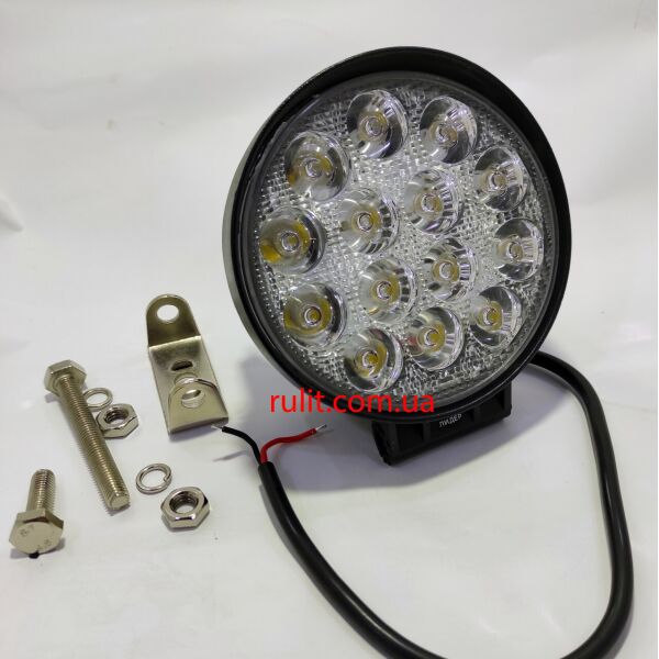 

Светодиодная LED противотуманная фара ЛИДЕР 1 шт 10-30V 27 42W дальний желтая 138х138х76