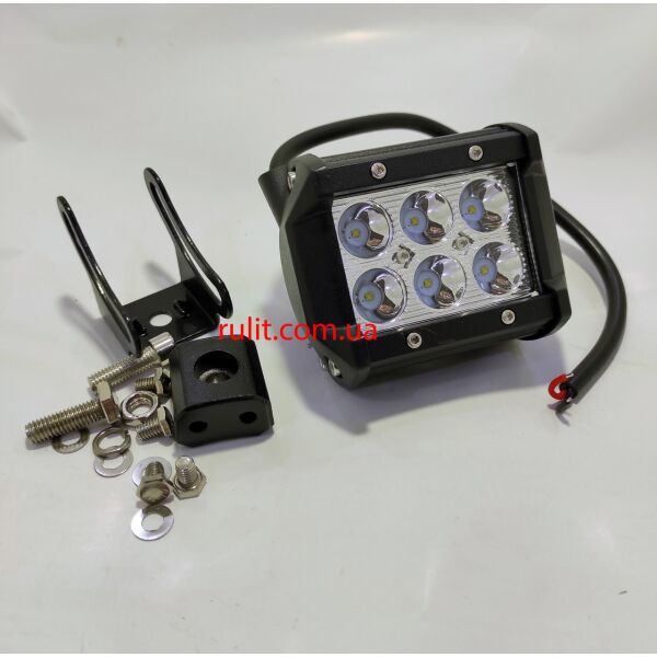

Светодиодная LED противотуманная фара ЛИДЕР 1 шт 10-30V D 18W дальний 95х100х65