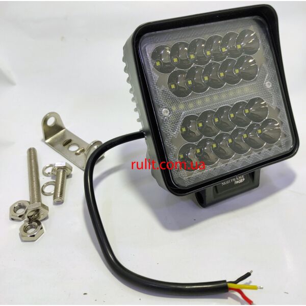 

Светодиодная LED противотуманная фара ЛИДЕР 1 шт 10-30V 01-66W BLACK дальний + ходовые огни 110х130х45