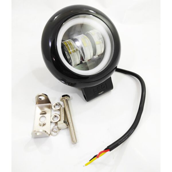 

Светодиодная LED противотуманная фара ЛИДЕР 1 шт 10-30V 89В 45W ближний + диодный обод 116x135x60
