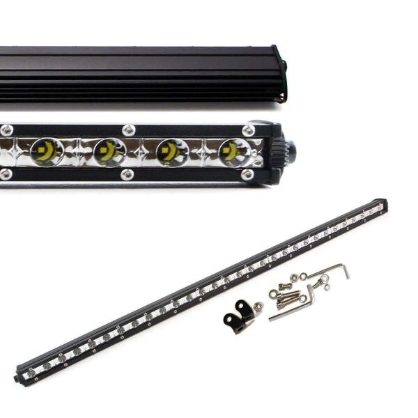 

Светодиодная LED противотуманная фара балка ЛИДЕР (1 шт) D4 90W дальний узкая 810x27x50
