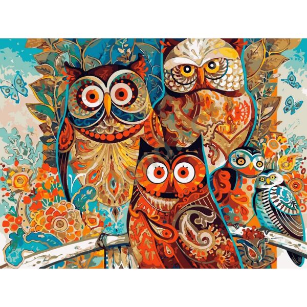 

Картина по номерам VK036 Совушки, 30x40 см., Babylon