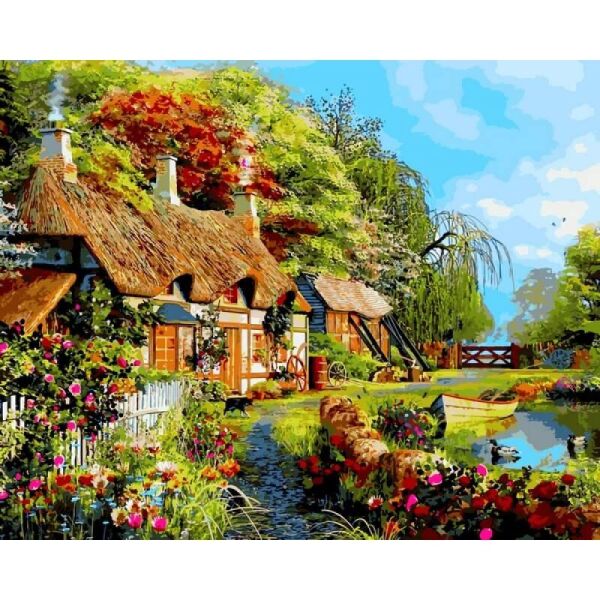 

Картина по номерам Q2207 Дом в цветах, 40x50 см., Mariposa