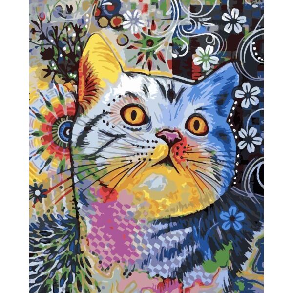 

Картина по номерам AS0167 Кольоровий кіт, 40x50 см., ArtStory