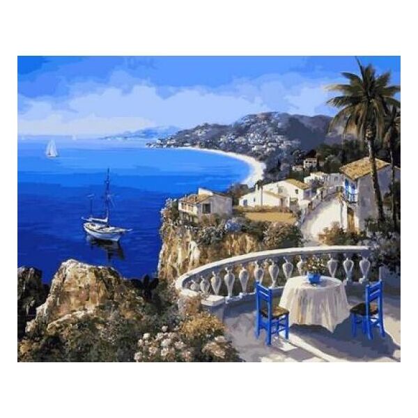 

Картина по номерам QS2108 Лазурный берег в лучах солнца, 50x65 см., Babylon