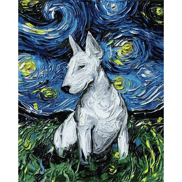 

Картина по номерам Q2193 Звездный бультерьер, 40x50 см., Mariposa