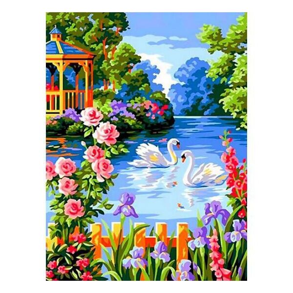

Картина по номерам VK259 Лебеди на пруду, 30x40 см., Babylon