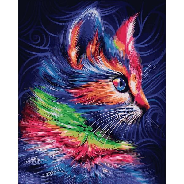 

Картина по номерам VP1252 Разноцветный котенок, 40x50 см., Babylon