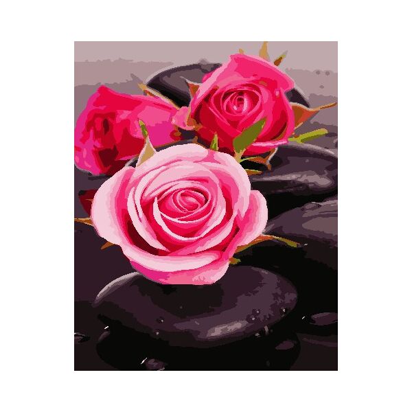 

Картина по номерам AS0684 Троянди на каміннях, 40x50 см., ArtStory