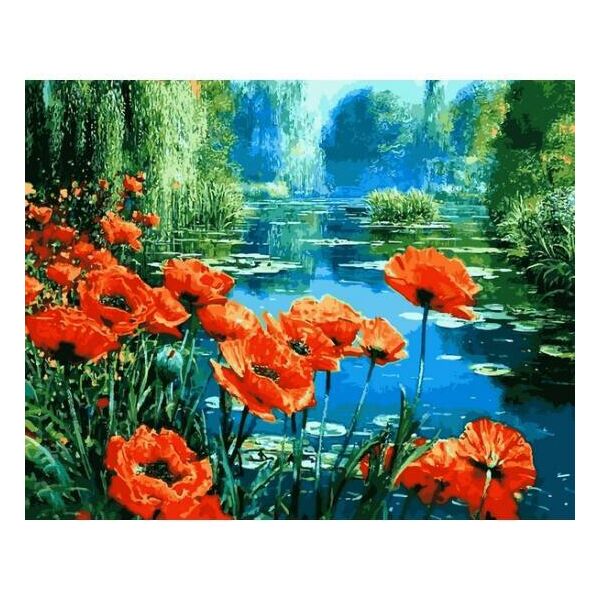 

Картина по номерам VPS1251 Маки на пруду, 50x65 см., Babylon