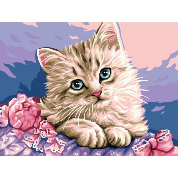 

Картина по номерам VK118 Милый котик, 30x40 см., Babylon