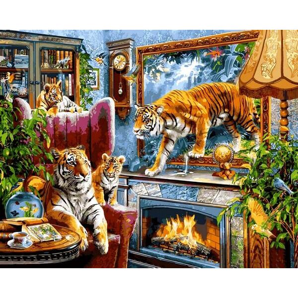 

Картина по номерам VP1244 Тигры, 40x50 см., Babylon