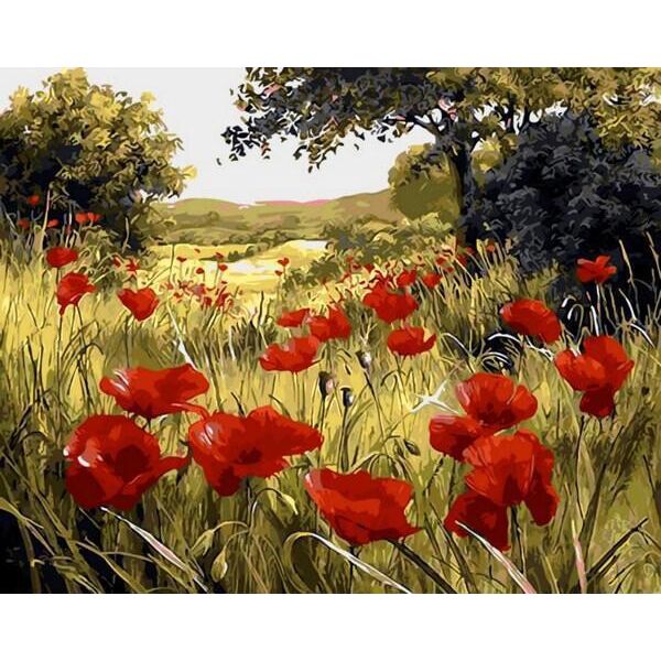 

Картина по номерам Q1432 Маковая поляна. Худ. Мари Дипнал, 40x50 см., Mariposa