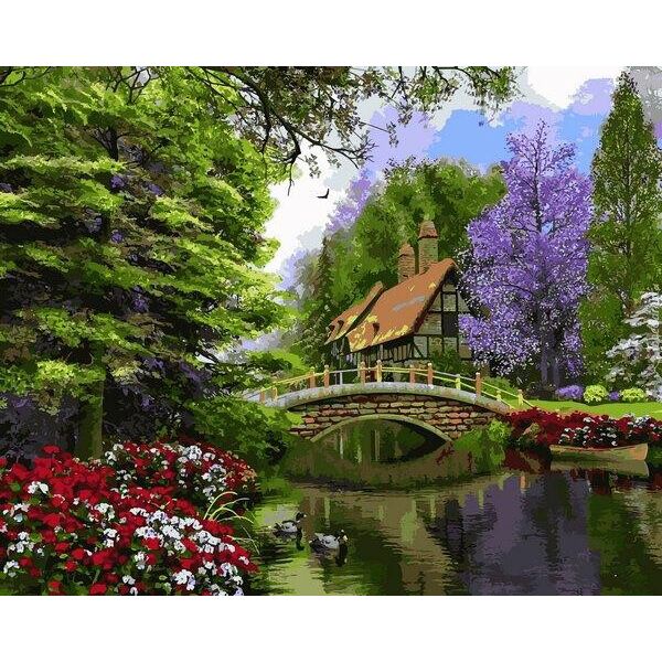 

Картина по номерам VPS1158 Речной коттедж, 50x65 см., Babylon