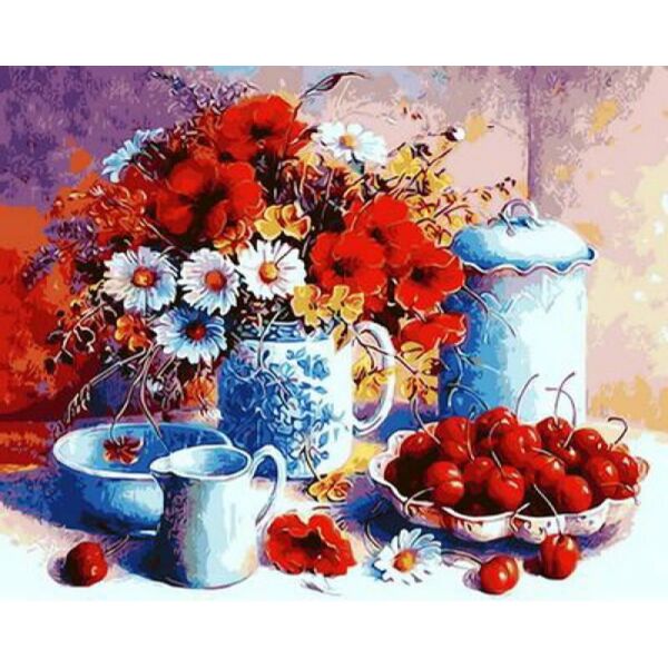 

Картина по номерам Q612 Черешни и маки. Худ. Хардвик Триша, 40x50 см., Mariposa