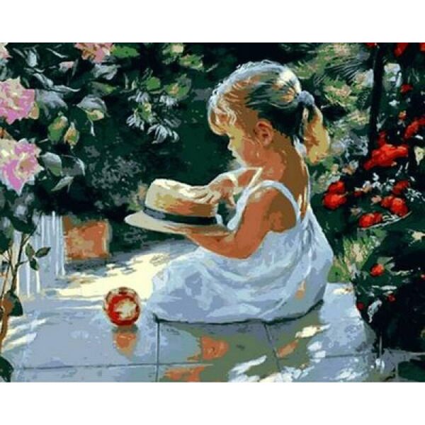 

Картина по номерам Q840 Девочка со шляпкой. Худ. Владимир Волегов, 40x50 см., Mariposa