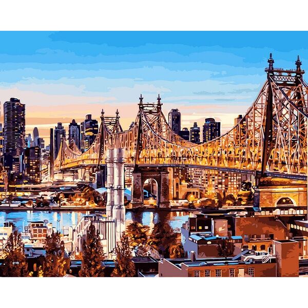 

Картина по номерам VP1245 Мост Куинсборо в Нью-Йорке, 40x50 см., Babylon