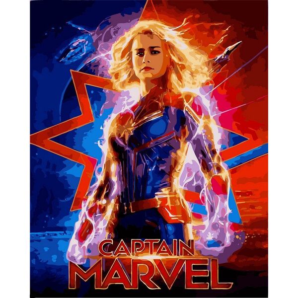 

Картина по номерам VP1128 Капитан Марвел, 40x50 см., Babylon