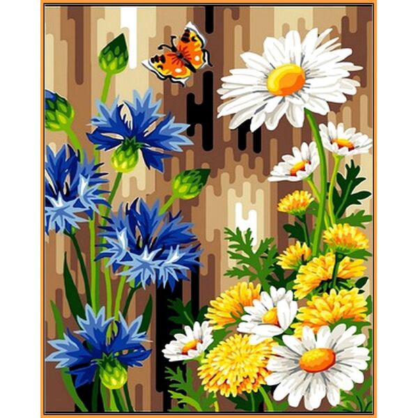 

Картина по номерам NB083 Васильки и ромашки, 40x50 см., Babylon Premium