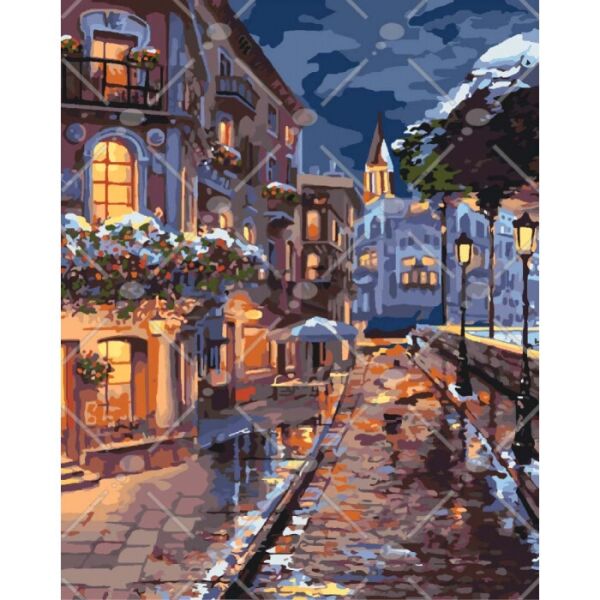 

Картина по номерам КНО3542 Зимове містечко, 40x50 см., Идейка
