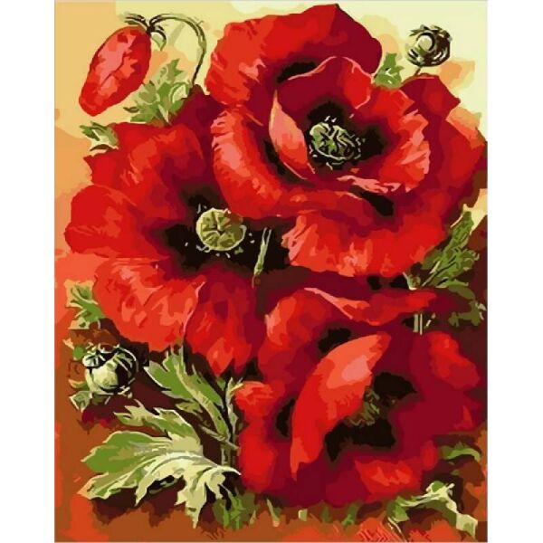 

Картина по номерам Q1633 Великолепные маки, 40x50 см., Mariposa