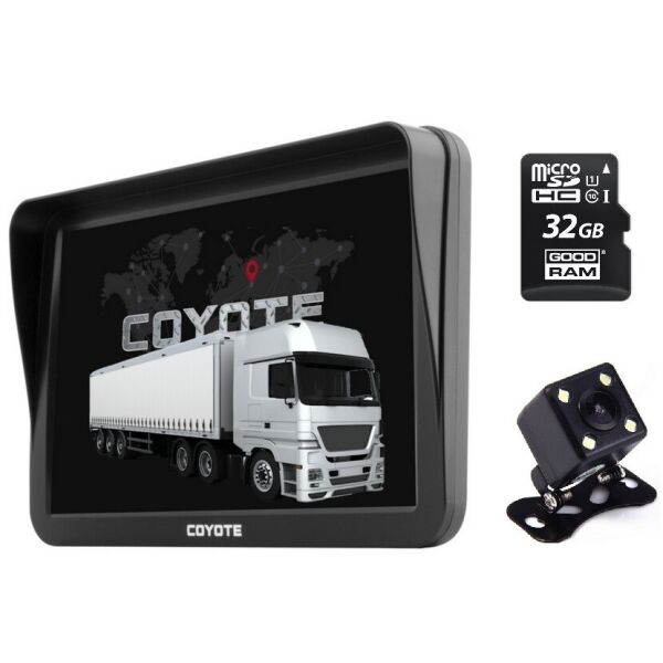 

GPS навигатор COYOTE 1020 Normandia 256mb 8gb 9 дюймов с картами для грузового транспорта + Карта памяти 32GB + Камера заднего вида с подсветкой