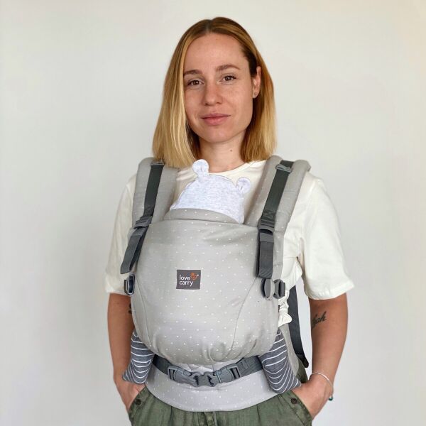

Слинг эрго-рюкзак Love & Carry One + Organic LC533 Светло-серый 100% хлопок + капюшон
