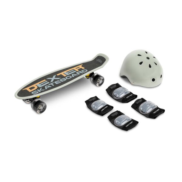 

Скейт пенни борд Caretero Dexter Grey со светящимися колесами + шлем и защита 56 x 15 x 12 см