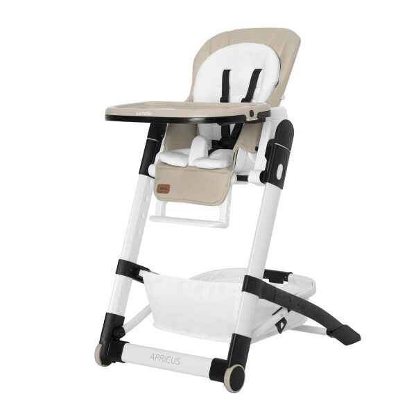 

Стульчик для кормления CARRELLO Apricus CRL-14201 Powdery Beige с колесами и корзиной для игрушек + съемная столешница с подстаканником
