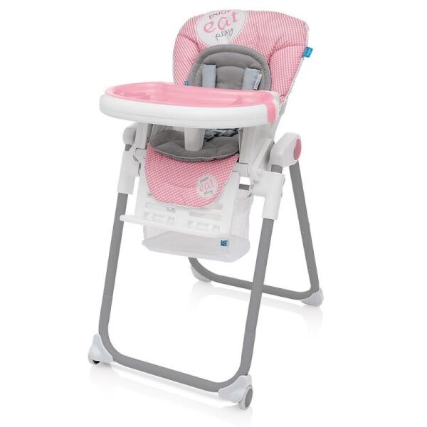 

Стульчик для кормления Baby Design Lolly Pink с колесами и корзиной + 5 позиций по высоте