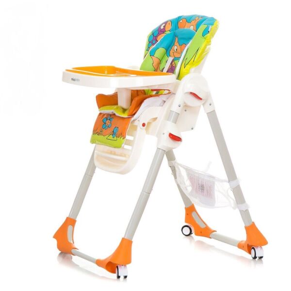 

Стульчик для кормления Mioobaby Rio Orange с колесами, корзиной и подножкой