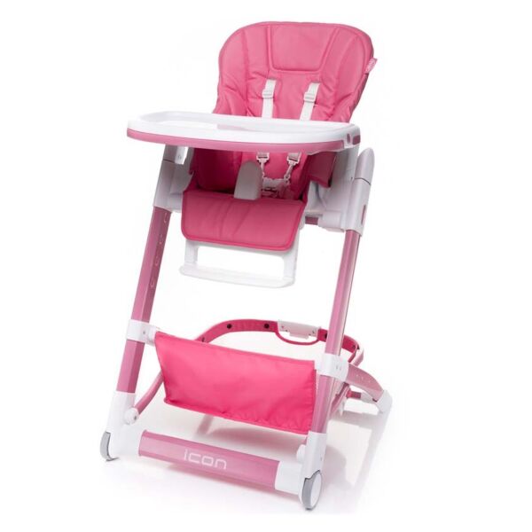 

Стульчик для кормления 4Baby Icon Pink с 2 колесами и корзиной