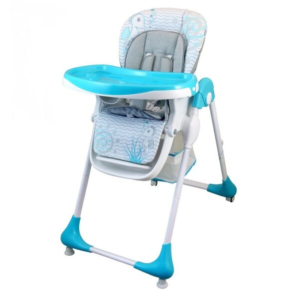 

Стульчик для кормления Baby Mix Junior YQ188-1 Blue с колесами и корзиной + 7 позиций высоты