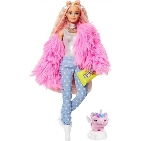 

Кукла Barbie Extra в розовом пушистом жакете (GRN28)