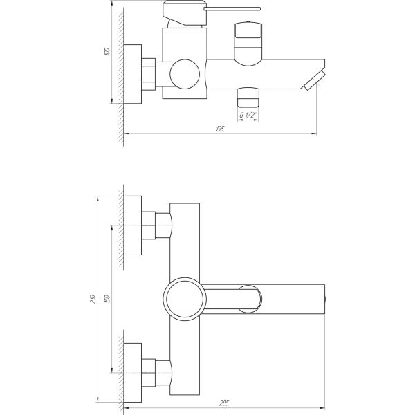 

Смеситель для ванны MIXXUS DAX-142 (MI2821), нержавеющая сталь (ST701554)