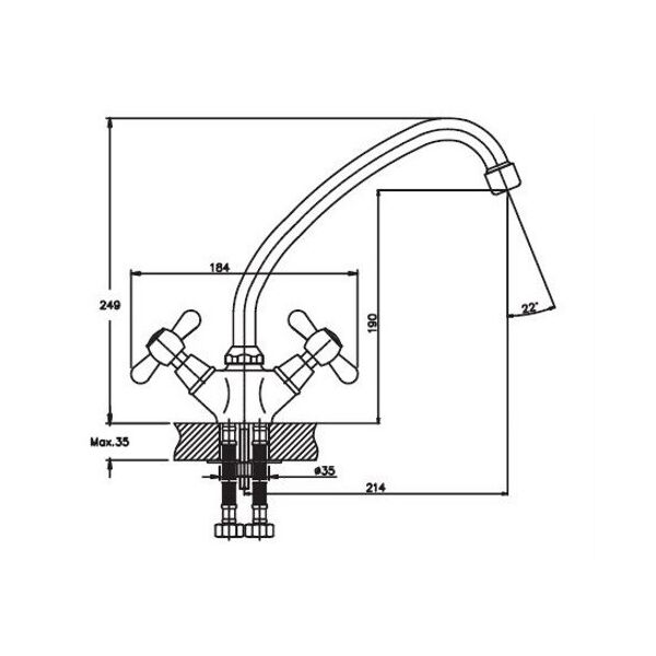 

Смеситель для кухни HAIBA DOMINOX 271 бронзовый (HB0075) (ST701405)