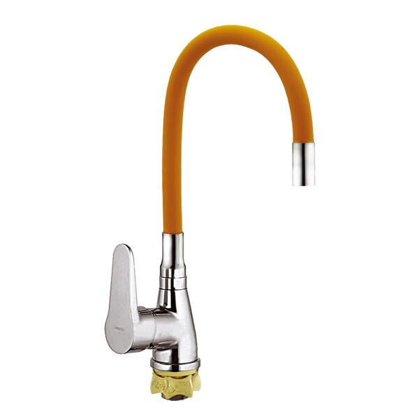 

Смеситель для кухни с оранжевым гибким изливом ZERIX SOP7 045 (ST3174)