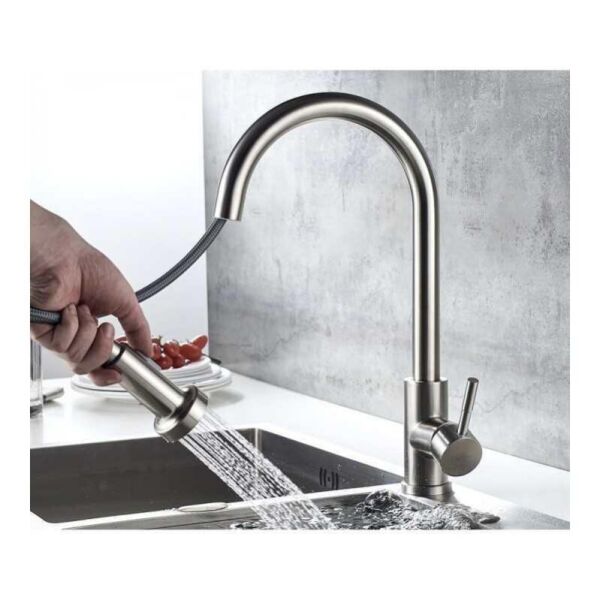 

Смеситель для кухни HAIBA SUS 014 с выдвижной лейкой (HB3898) (ST701436)