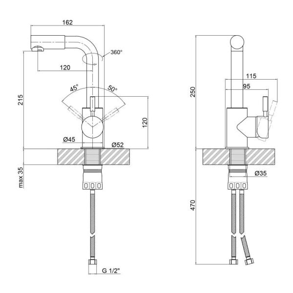 

Смеситель для умывальника HAIBA SUS 001-F (HB3894) (ST701431)