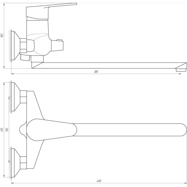 

Смеситель для ванны MIXXUS LEO-006 (SS2827) (ST701549)