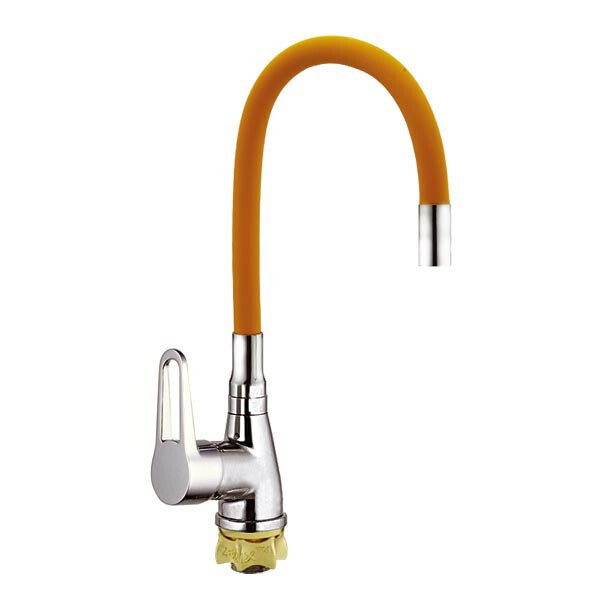 

Смеситель для кухни с оранжевым гибким изливом ZERIX SOP7 146 (ST3168)
