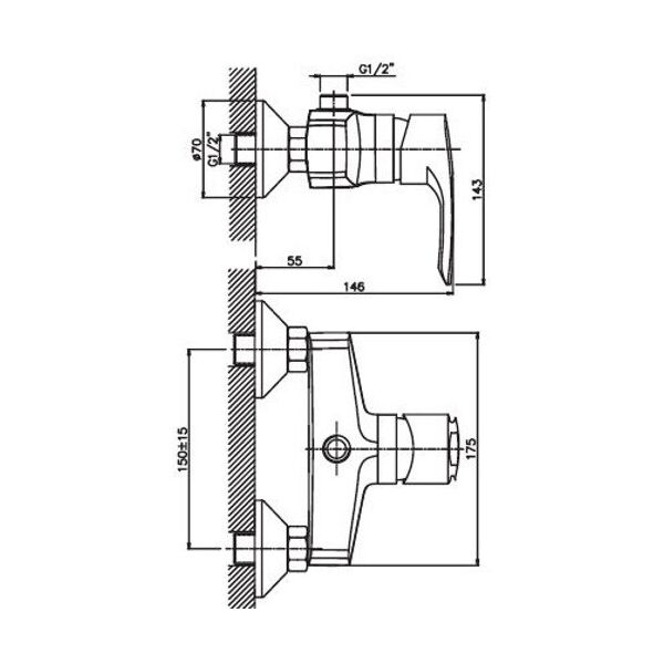 

Смеситель для душа HAIBA HANSBERG 003 (HB0800) (ST701396)