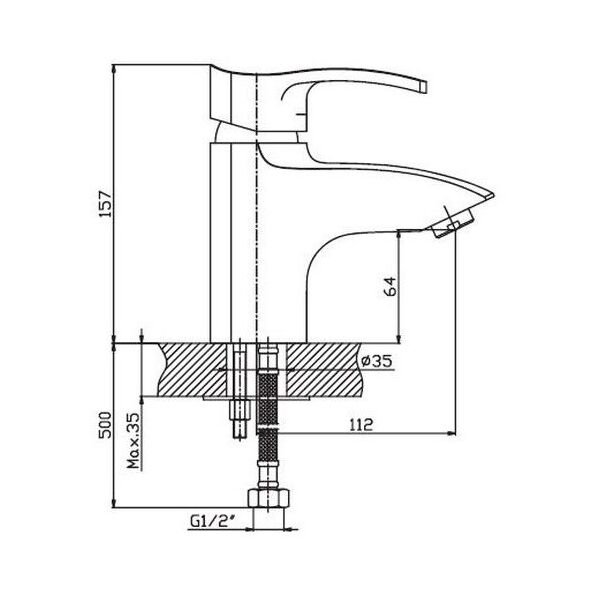 

Смеситель для умывальника Haiba FOCUS 001 нержавейка (HB0109) (ST701418)