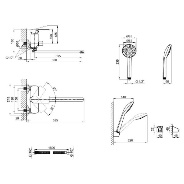 

Смеситель для ванны MIXXUS PREMIUM ALBERT 006 (MI2876) (ST701507)