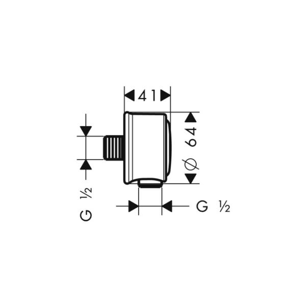 

Шланговое подсоединение HANSGROHE Axor Montreux 16884990, золото