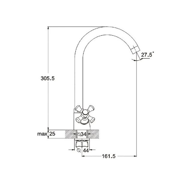 

Кухонный смеситель MIXXUS Omega 275 (MI2767), белый (ST701601)
