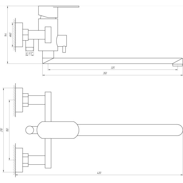 

Смеситель для ванны MIXXUS KUB-006 (SS2809) (ST701566)