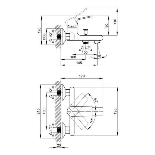 

Смеситель для ванны Haiba DIANA 009 (HB1017) (ST701393)